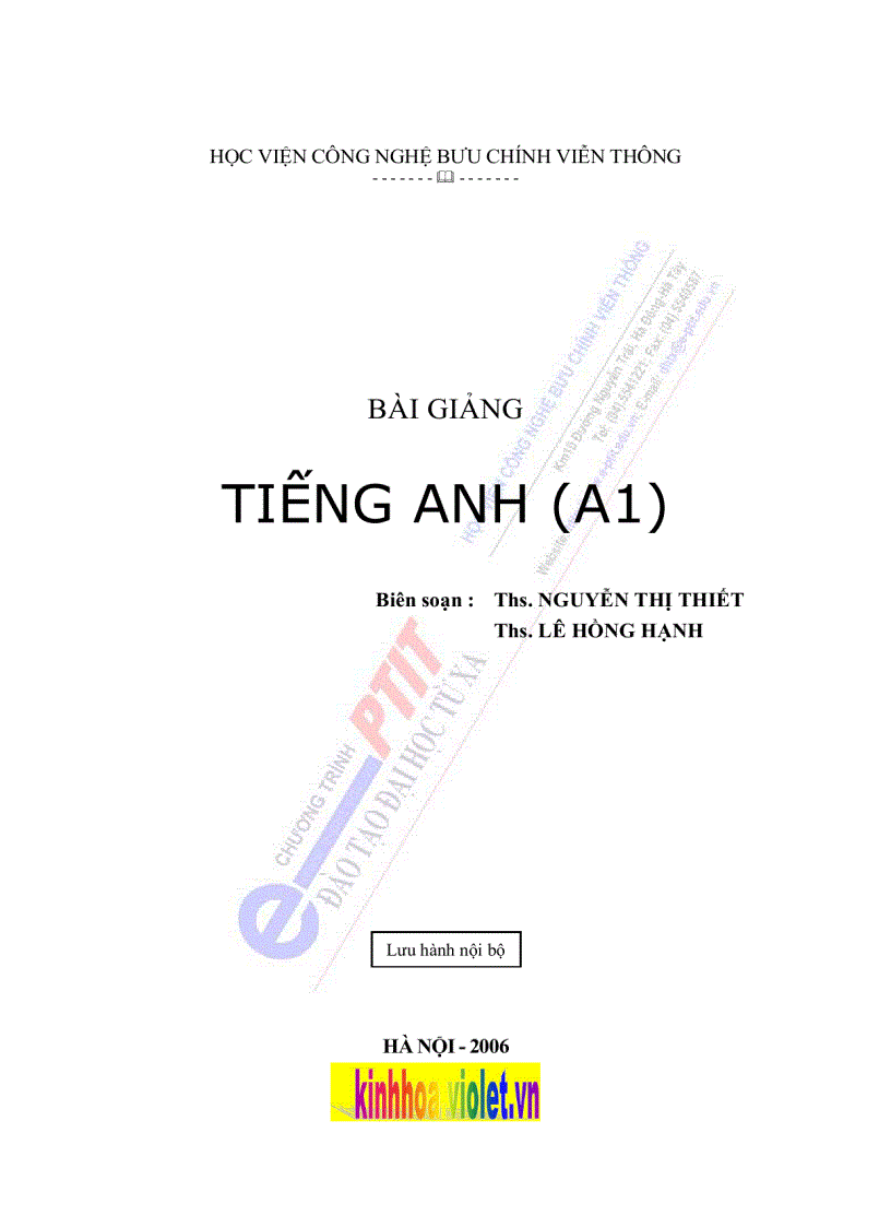 image for page Bài giảng tiếng Anh A 1