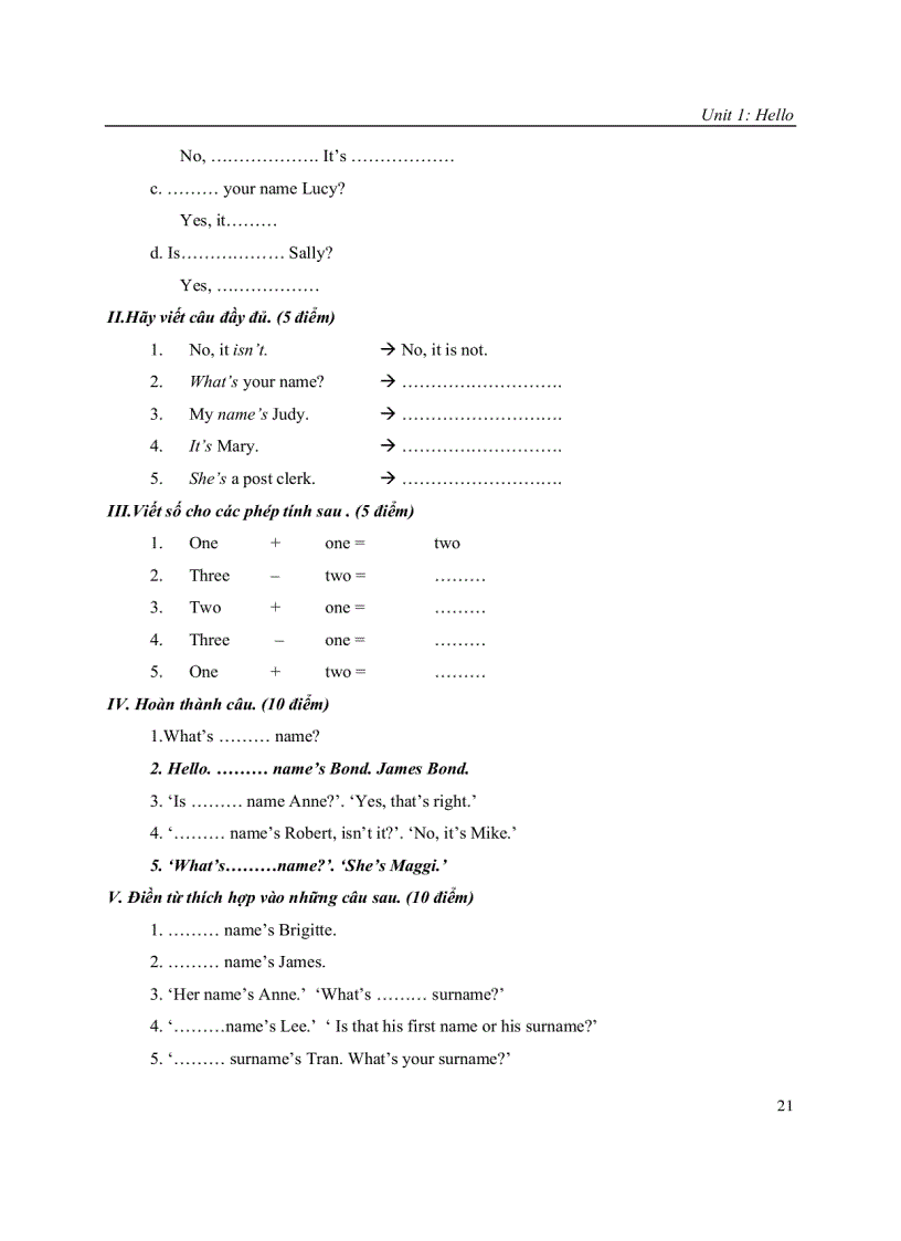 image for page Bài giảng tiếng Anh A 1