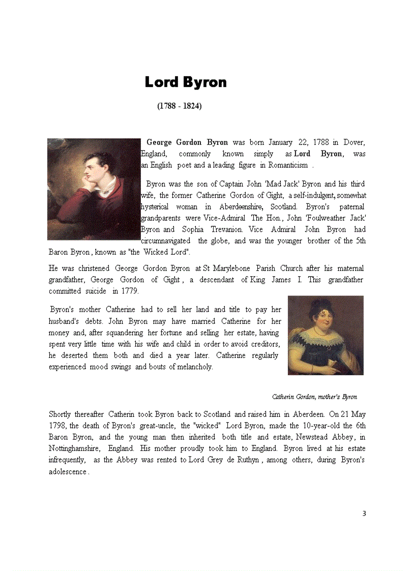 Lord Byron and When we two parted