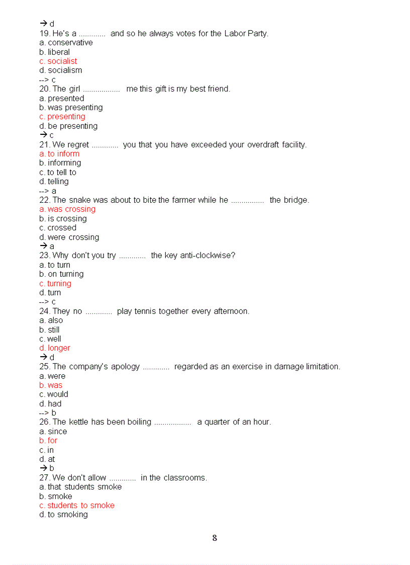 image for page Những bài tập trắc nghiệm cơ bản