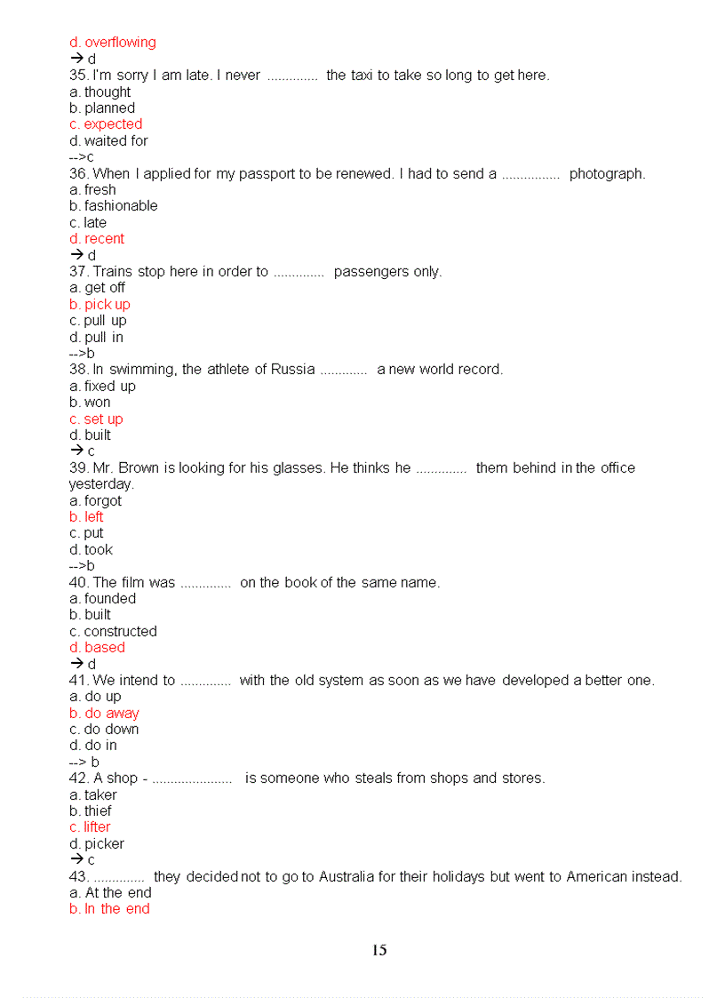 image for page Những bài tập trắc nghiệm cơ bản