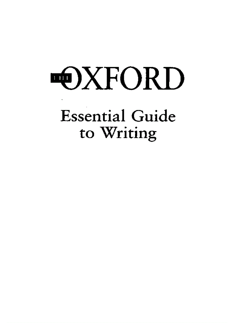 Oxford Essential Guide to Writing