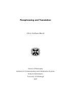 Paraphrasing and translation