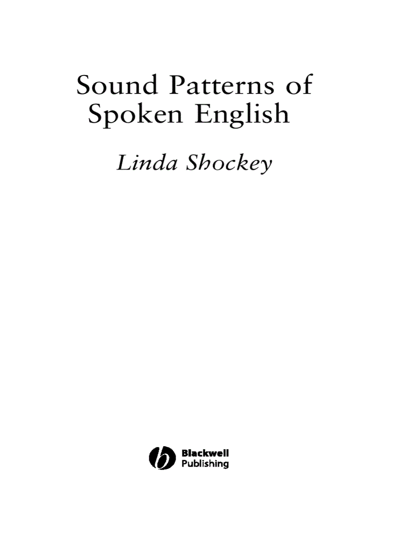 image for page Sound Patterns of Spoken English