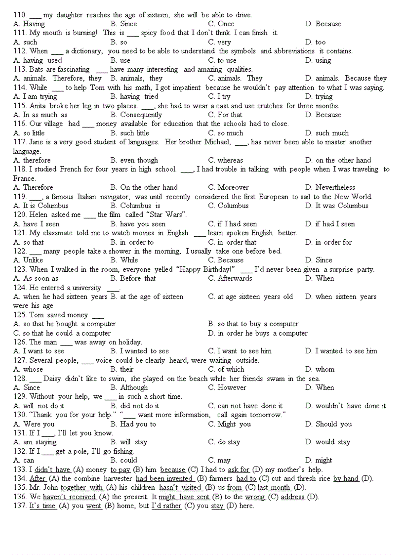 image for page Test on clauses