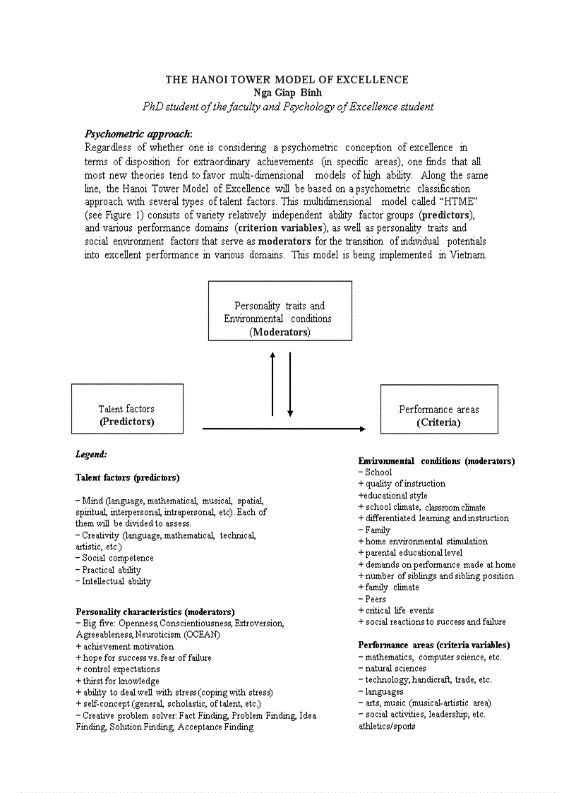 image for page The Hanoi Tower Model of Excellence
