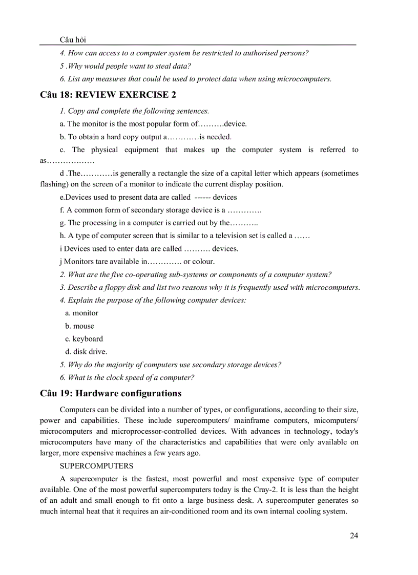 image for page Tiếng Anh chuyên ngành CNTT Bài tập