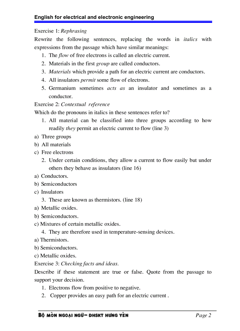 image for page Tiếng Anh chuyên ngành điện điện tử