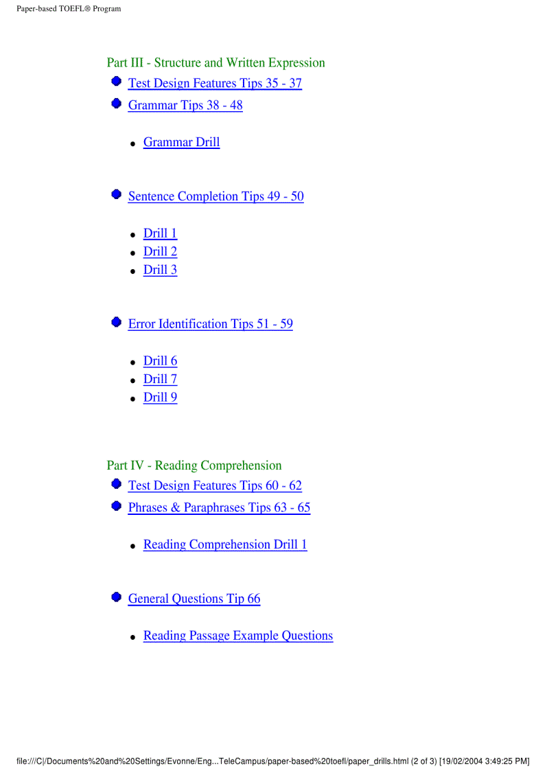 image for page Toefl paper based toefl pdf