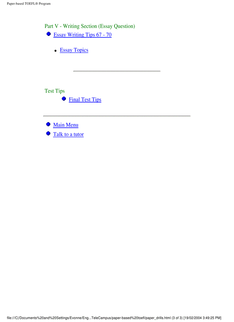 image for page Toefl paper based toefl pdf