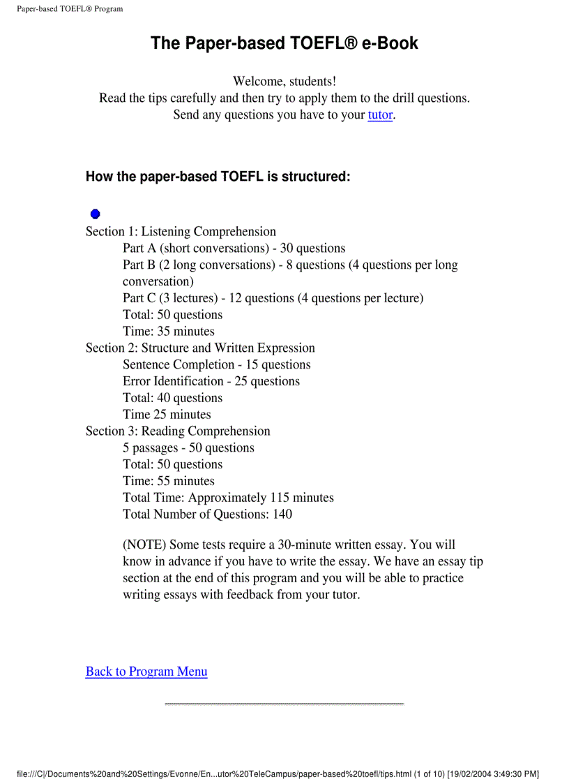 image for page Toefl paper based toefl pdf