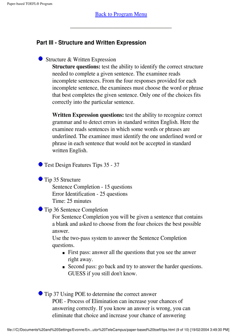 image for page Toefl paper based toefl pdf