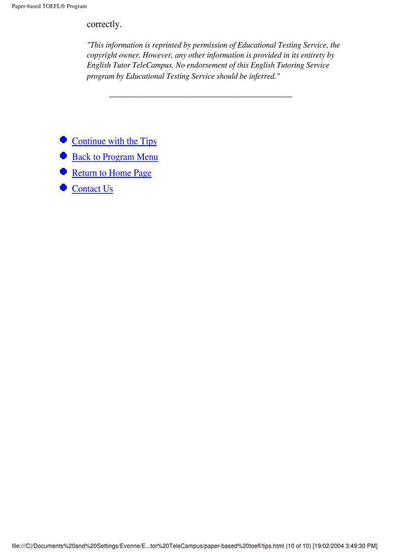 image for page Toefl paper based toefl pdf