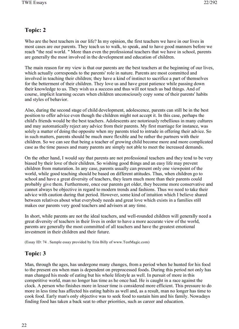 image for page TOEFL Writing TWE Topics and Model Essays 2002