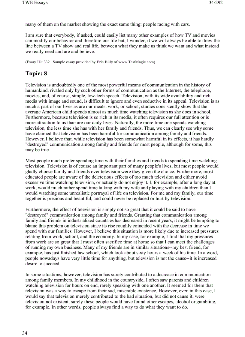 image for page TOEFL Writing TWE Topics and Model Essays 2002