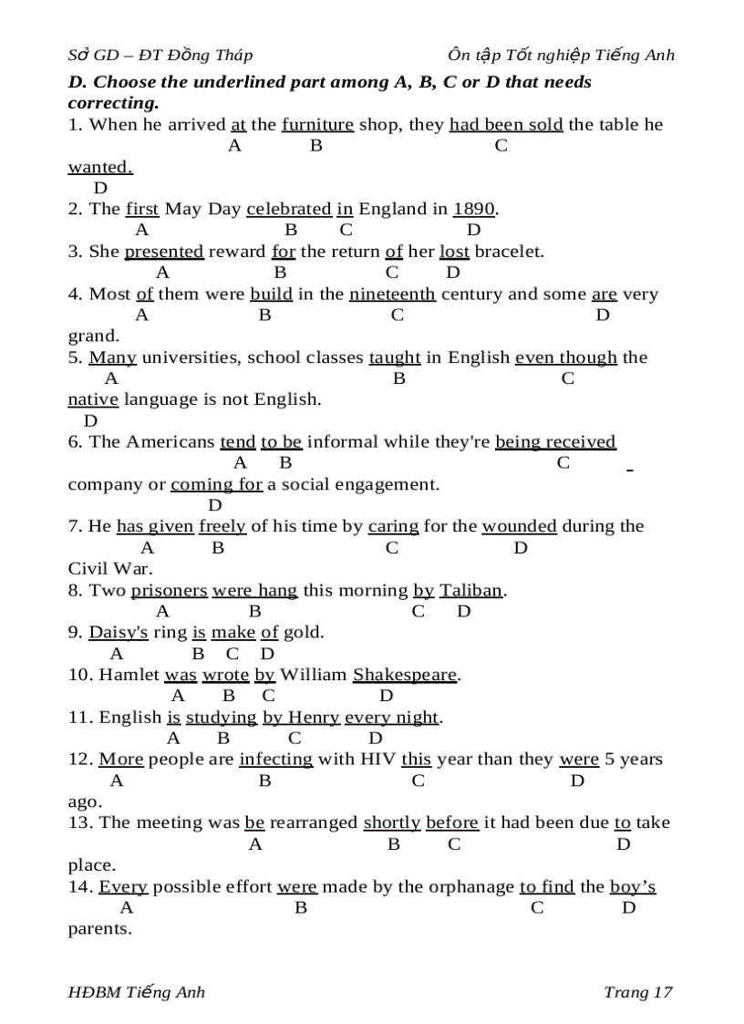 image for page Tổng hợp các chủ đề trong bài thi tiếng anh
