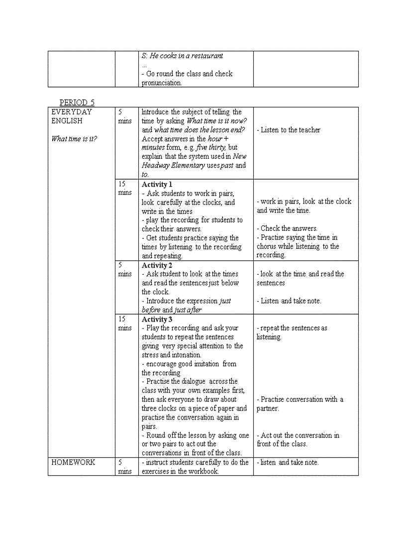 image for page Unit 3 new headway elementary