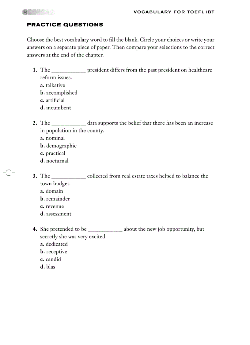 image for page Vocabulary for Toefl IBT