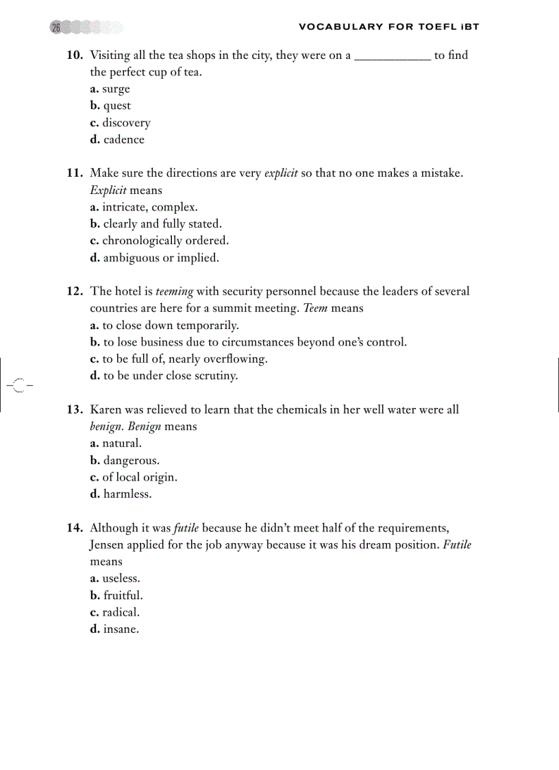 image for page Vocabulary for Toefl IBT