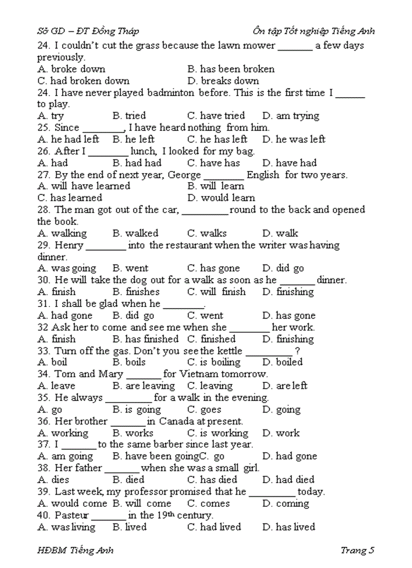 image for page Word TỔNG HỢP CÁC CHỦ ĐỀ TRONG BÀI THI TIẾNG ANH