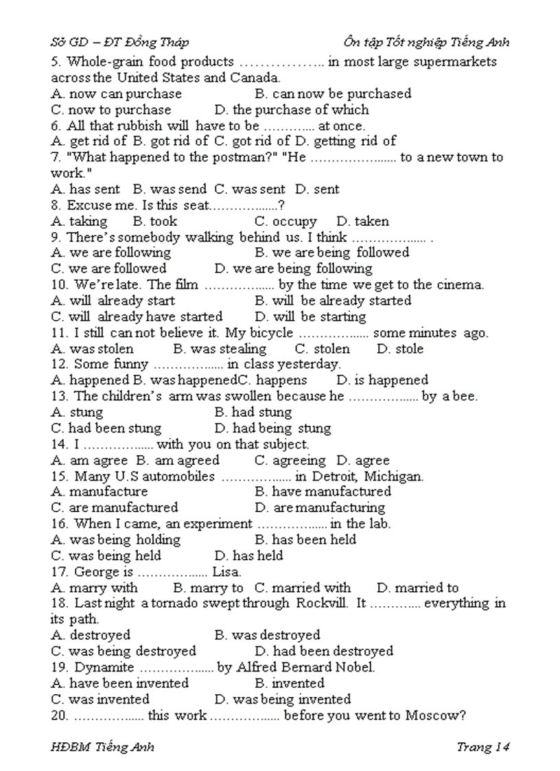 image for page Word TỔNG HỢP CÁC CHỦ ĐỀ TRONG BÀI THI TIẾNG ANH