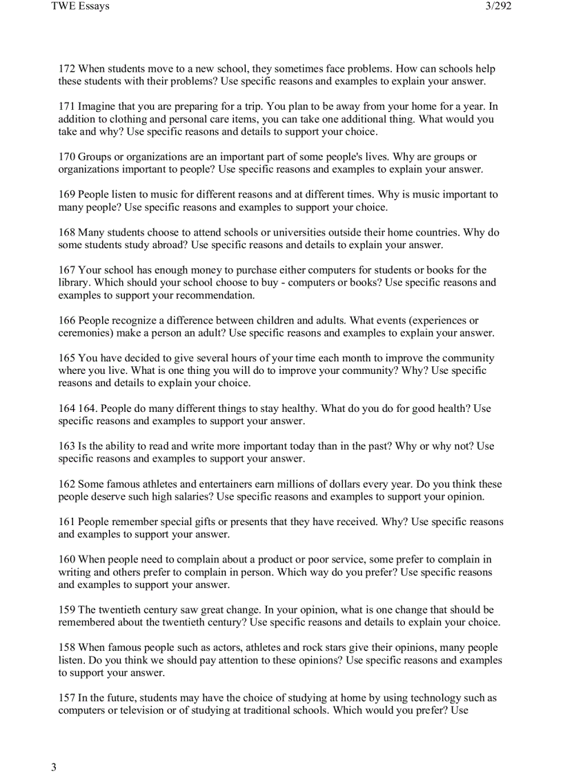 image for page 1 toefl writing twe topics and model essays