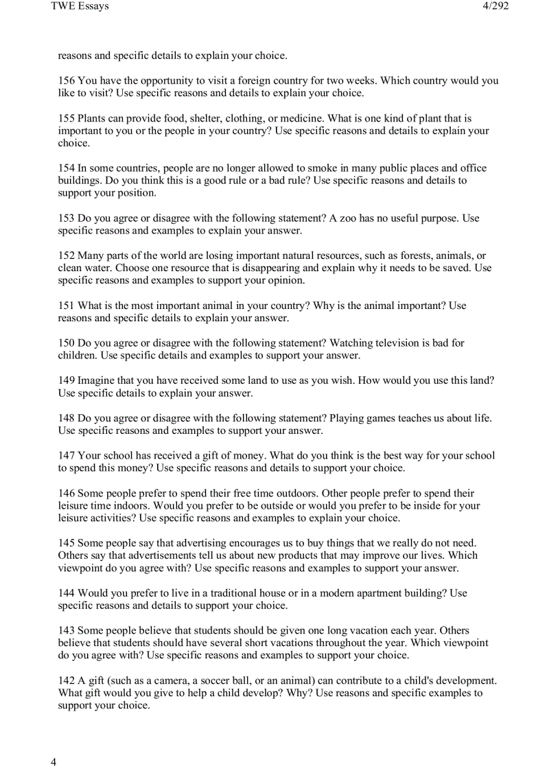 image for page 1 toefl writing twe topics and model essays