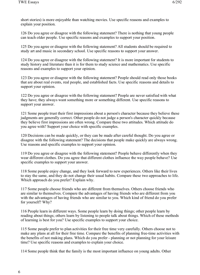 image for page 1 toefl writing twe topics and model essays