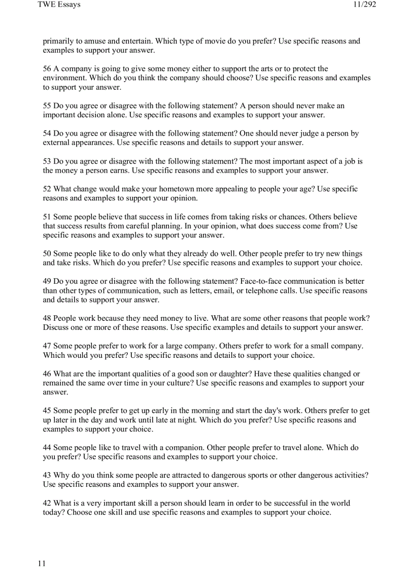 image for page 1 toefl writing twe topics and model essays