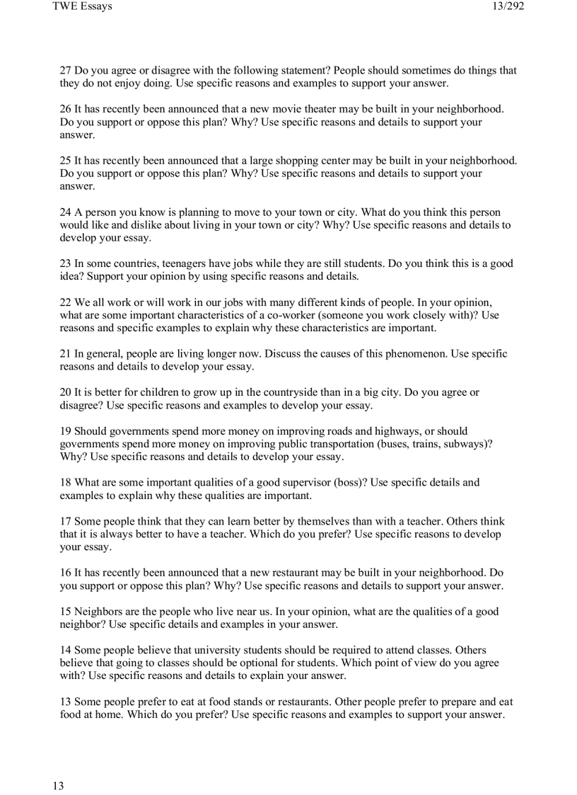 image for page 1 toefl writing twe topics and model essays