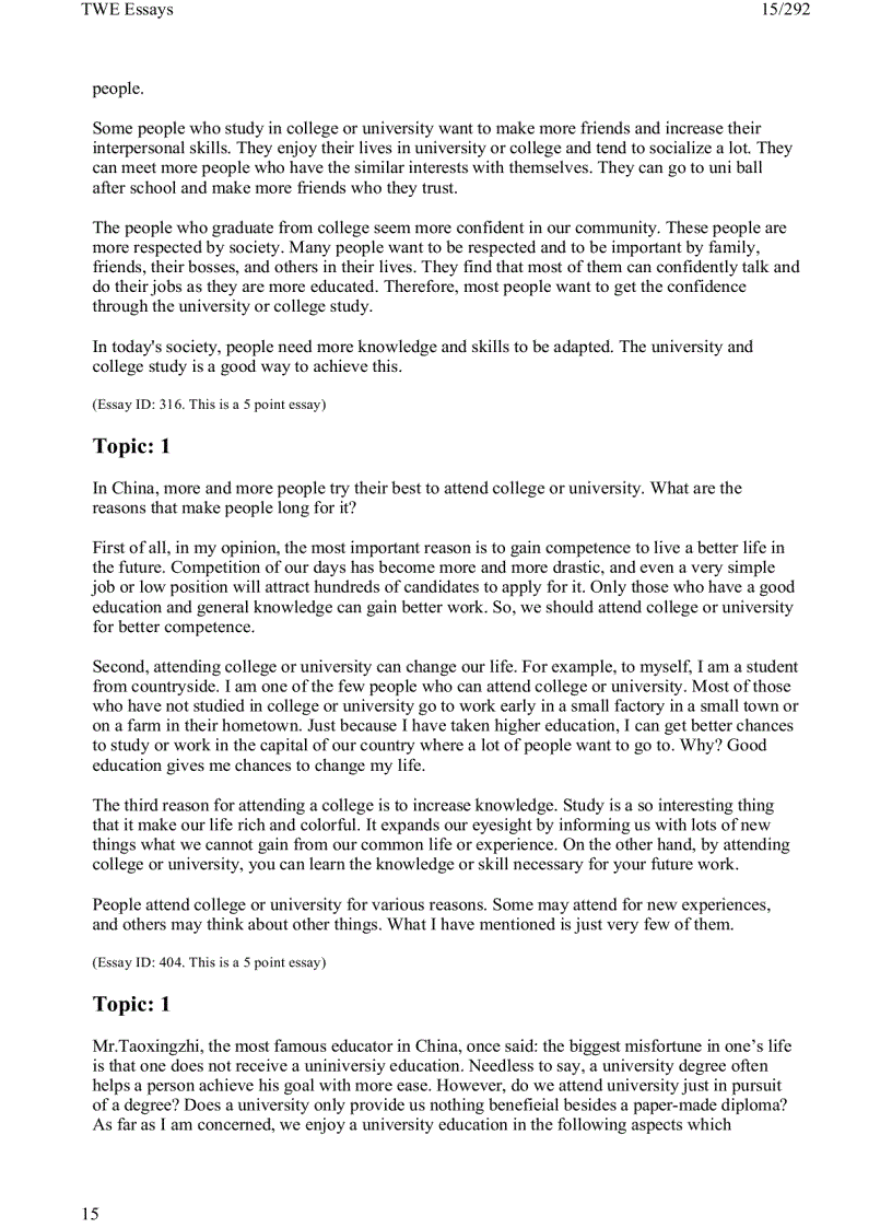 image for page 1 toefl writing twe topics and model essays