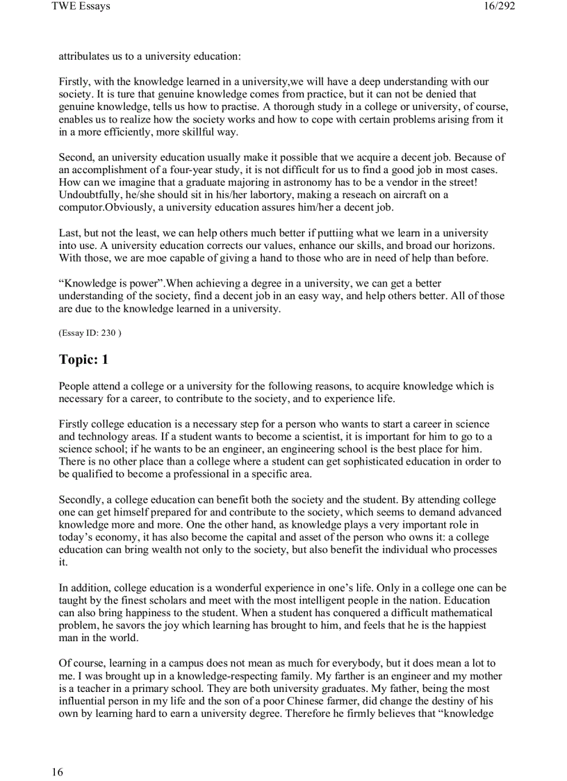 image for page 1 toefl writing twe topics and model essays