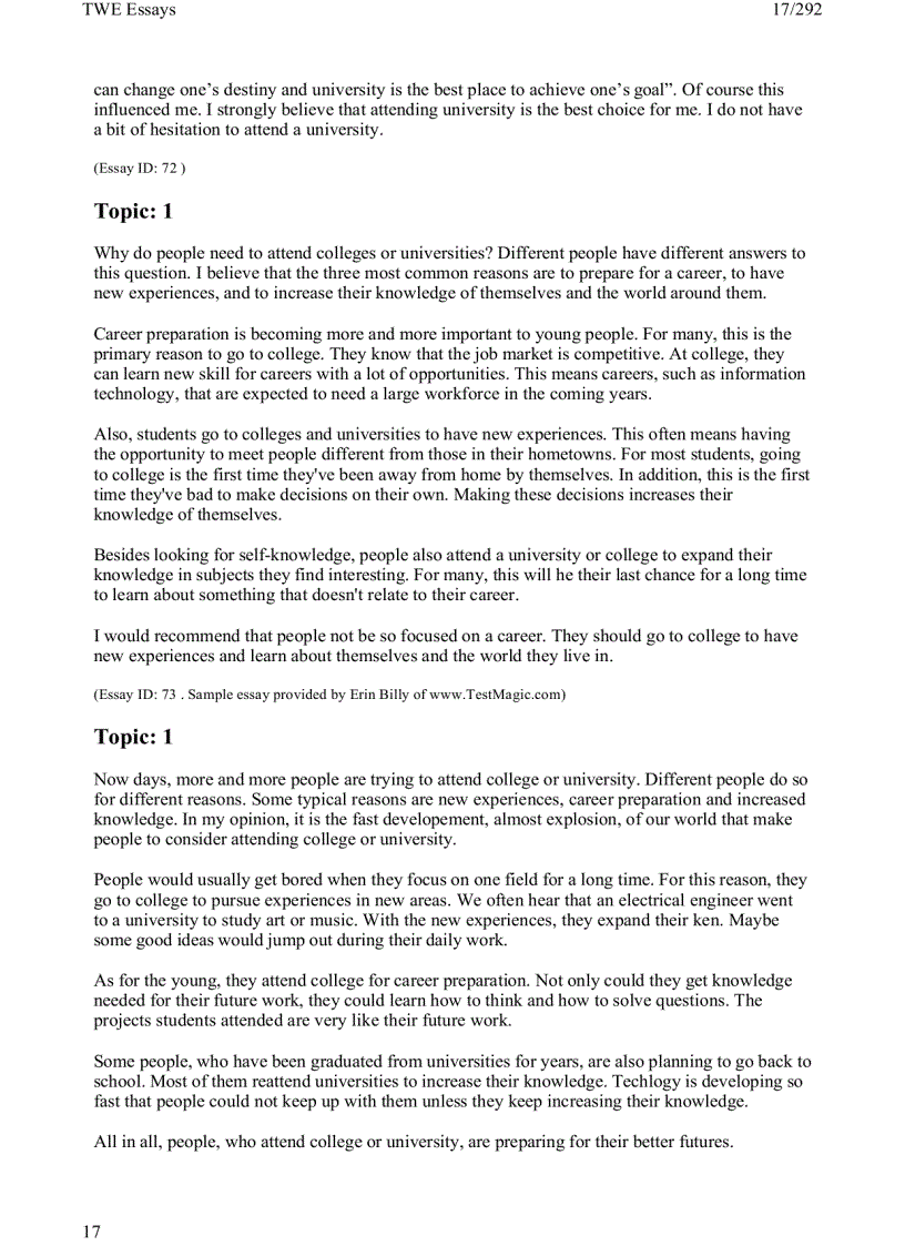 image for page 1 toefl writing twe topics and model essays