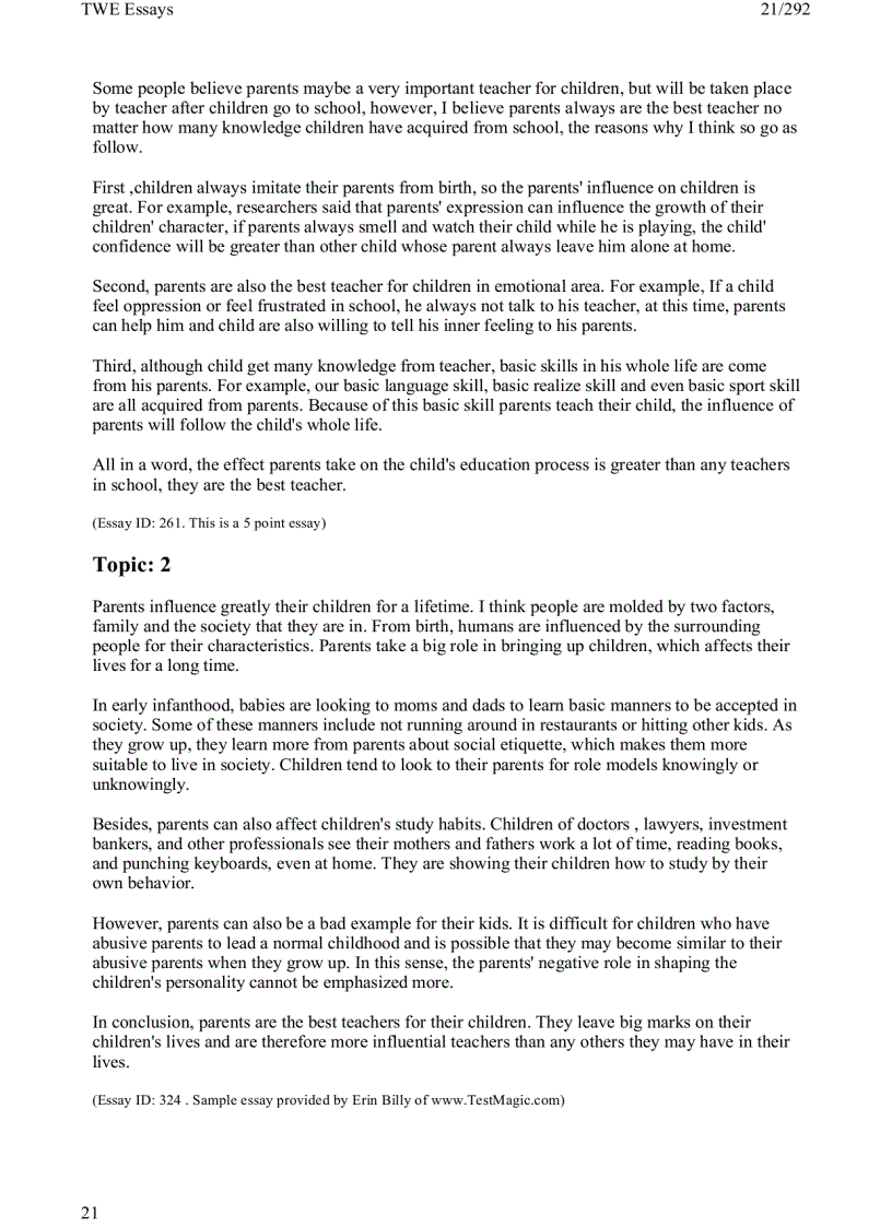 image for page 1 toefl writing twe topics and model essays