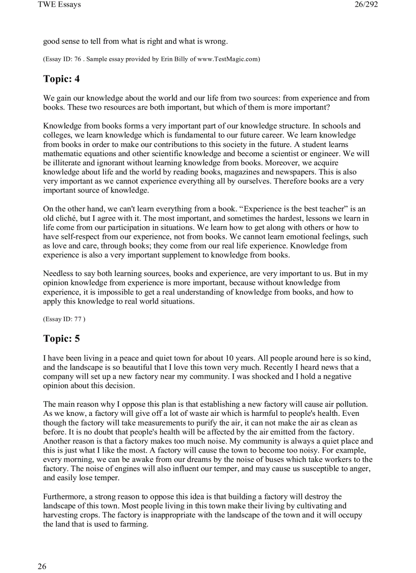 image for page 1 toefl writing twe topics and model essays