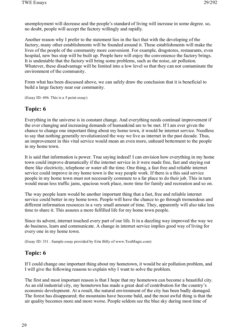 image for page 1 toefl writing twe topics and model essays