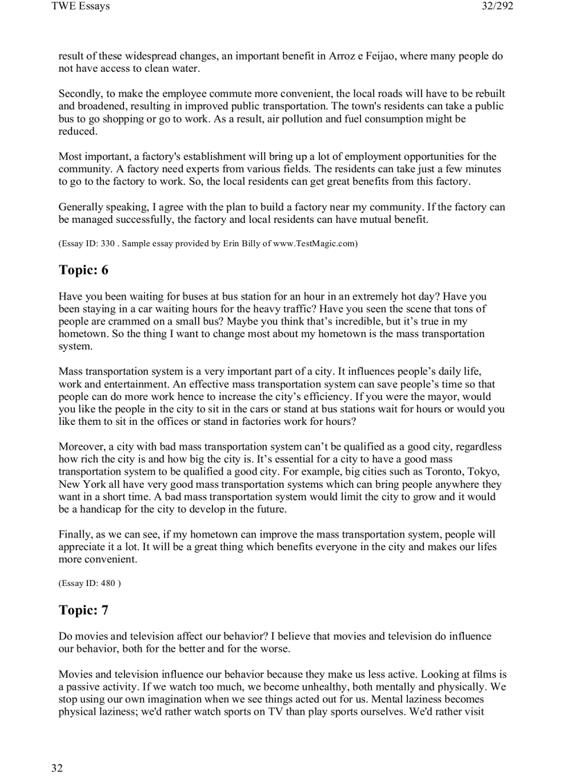 image for page 1 toefl writing twe topics and model essays