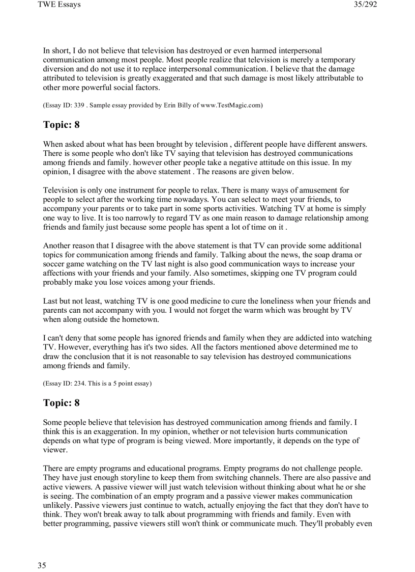 image for page 1 toefl writing twe topics and model essays