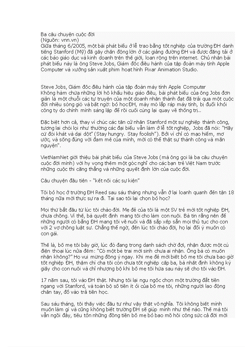 image for page Ba cau chuyen cuoc doi Steve Jobs doc