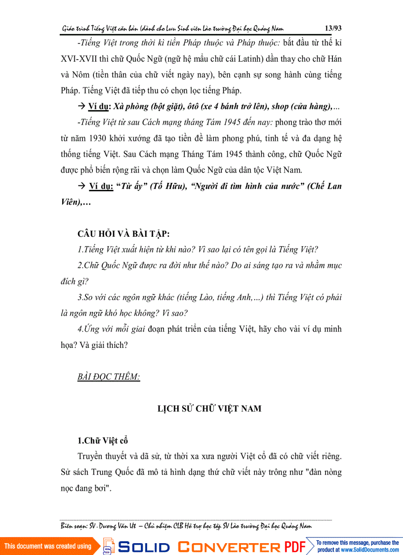 image for page Bài giảng Tiếng Việt dành cho sinh viên Lào