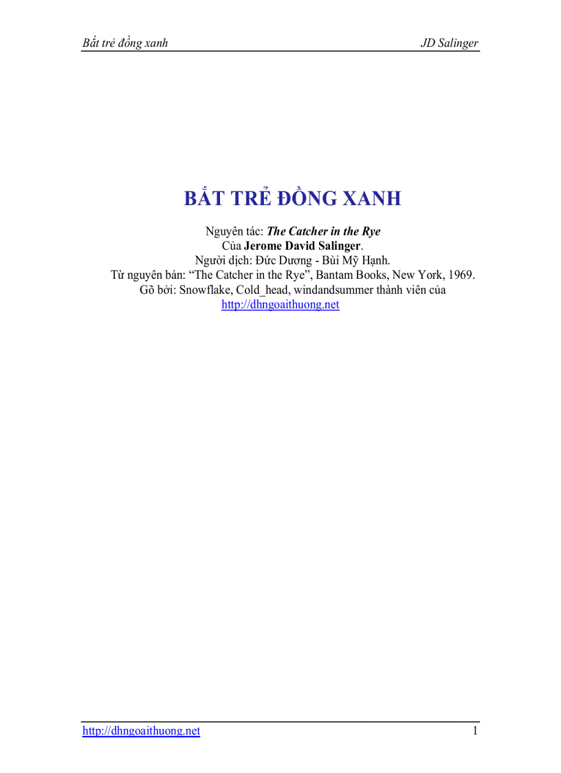 image for page Bat tre dong xanh JeromDavidSalinger pdf