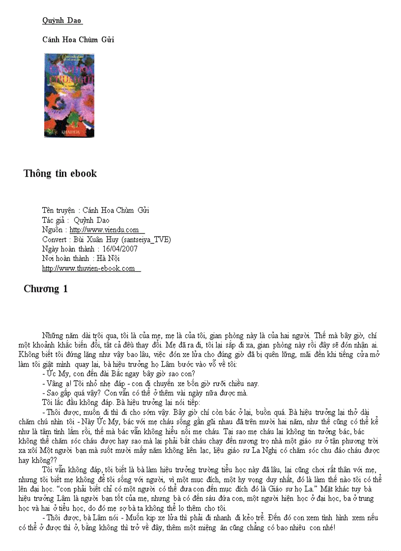 image for page Cánh hoa chùm gởi Quỳnh Dao