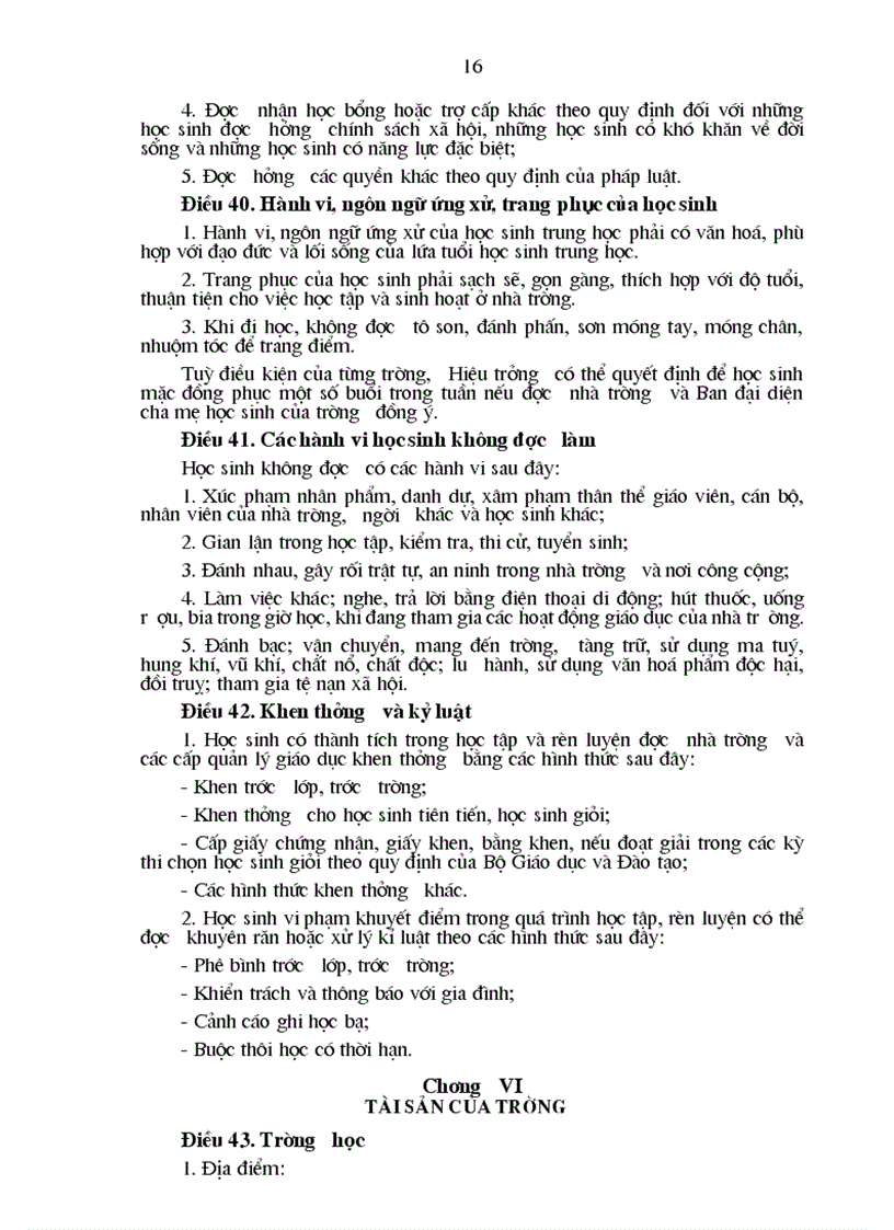 image for page Điều lệ trường THCS