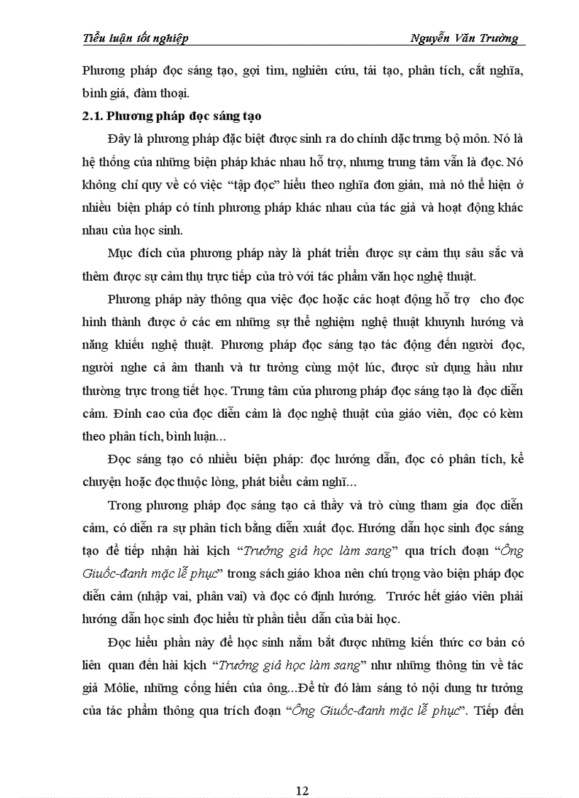 image for page Tiểu luận TỐT NGHIỆP ĐẠI HỌC 2011 Ngữ Văn