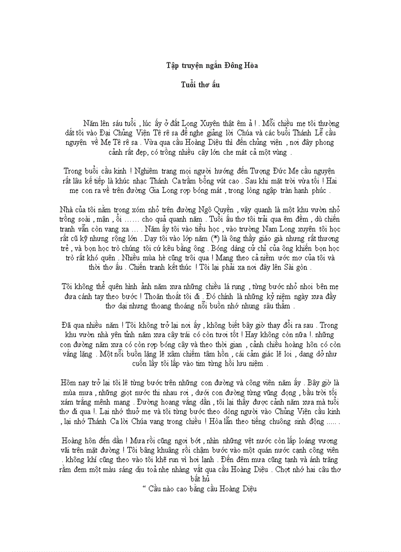 image for page Tuổi thơ Đông Hoà