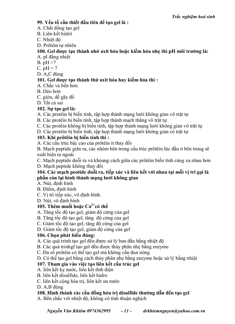 image for page Bo cau hoi trac nghiem hoa sinh