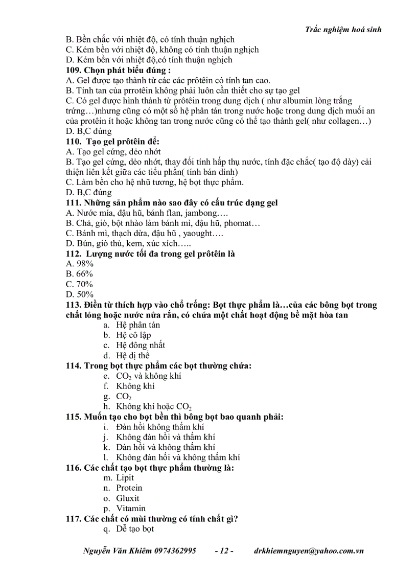 image for page Bo cau hoi trac nghiem hoa sinh