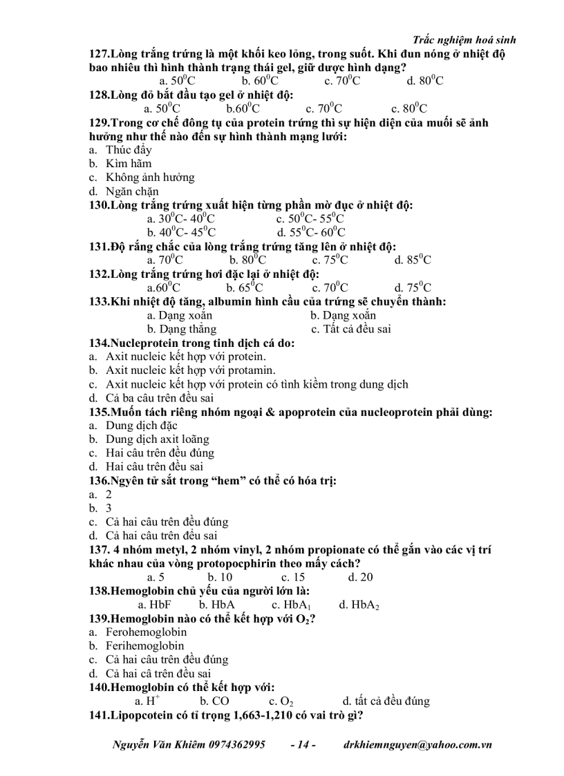 image for page Bo cau hoi trac nghiem hoa sinh