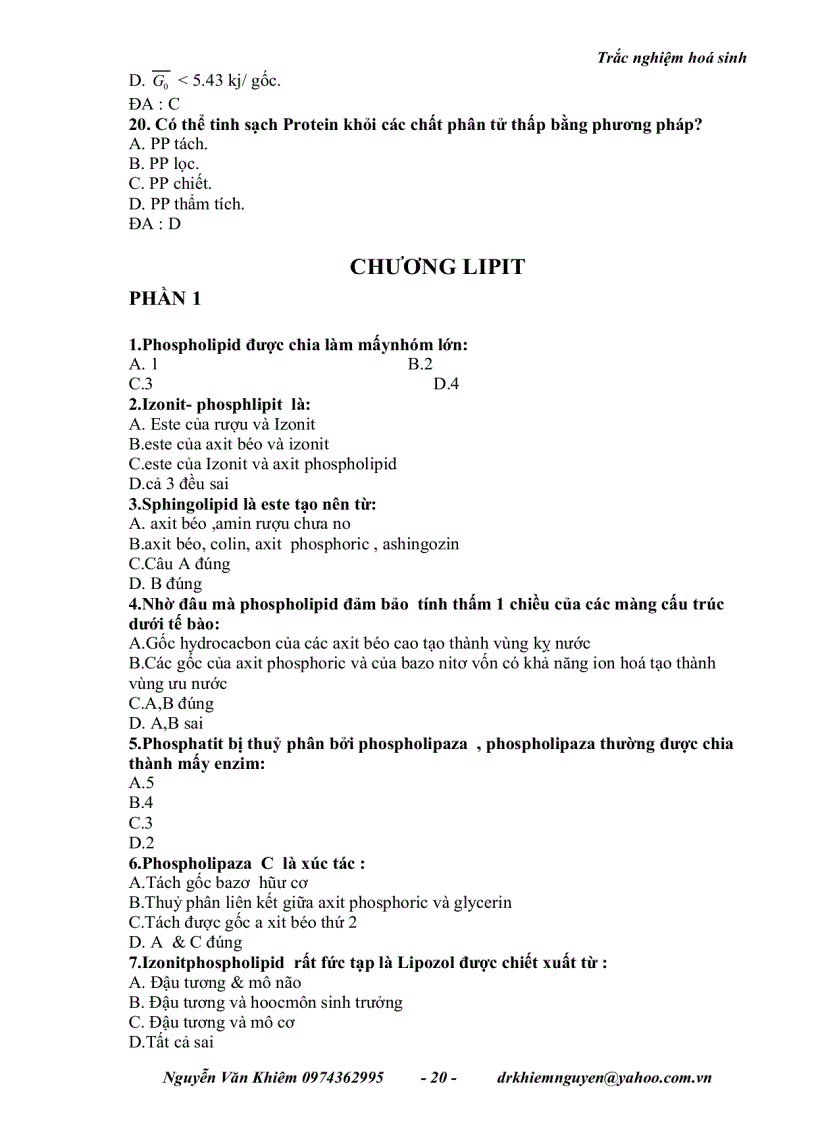 image for page Bo cau hoi trac nghiem hoa sinh