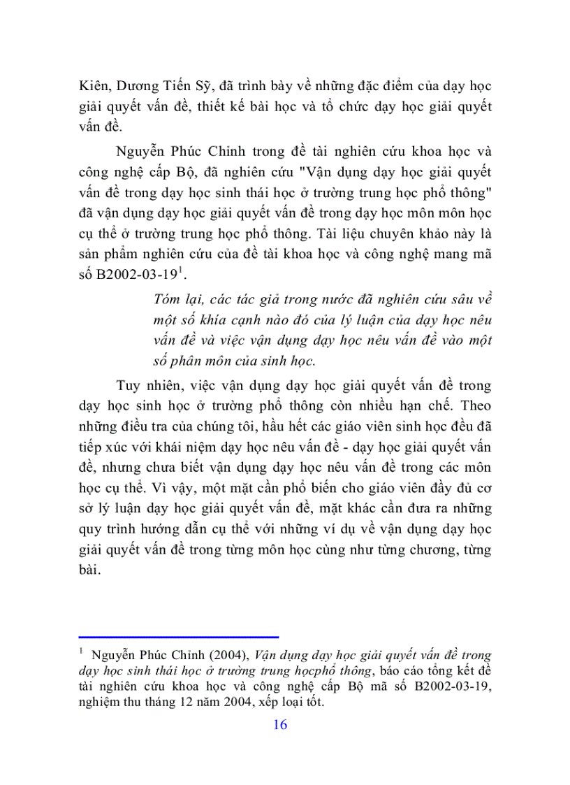 image for page Dạy học nêu vấn đề trong dạy học Sinh học